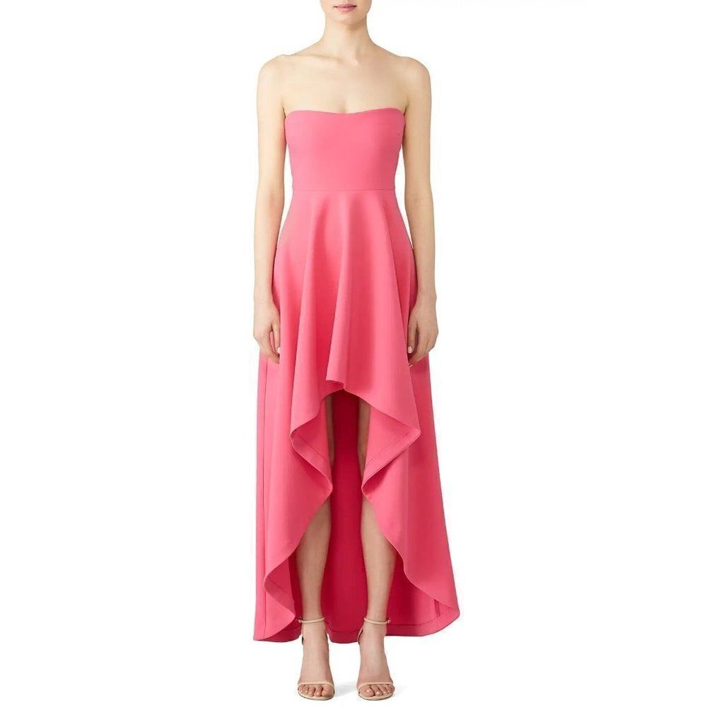 LIKELY Pink High Low Lovelle Strapless Barbie Gown Dress Size 0